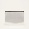 Bags^Phase Eight Leather Slim Clutch Bag Silver
