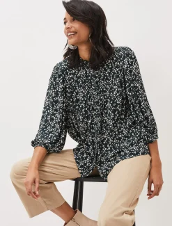 Shirts & Blouses^Phase Eight Lennox Ditsy Print Blouse Green/Pink