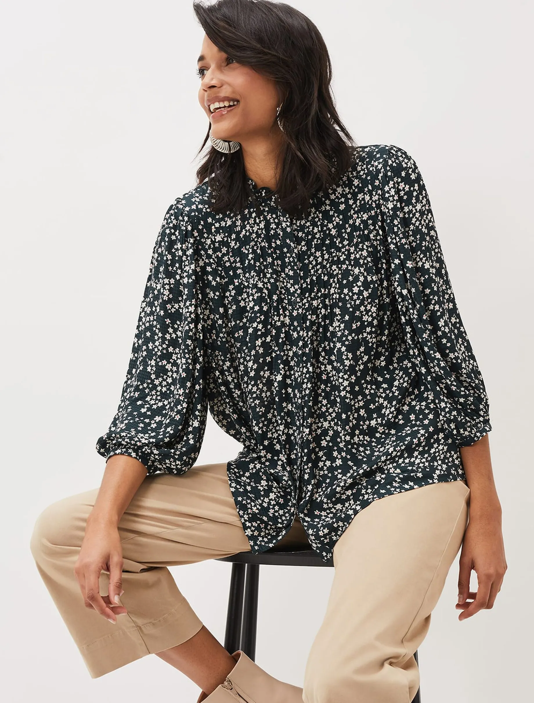 Shirts & Blouses^Phase Eight Lennox Ditsy Print Blouse Green/Pink