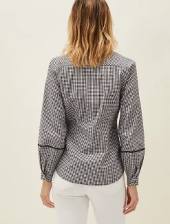 Shirts & Blouses^Phase Eight Lia Gingham Shirt Black/White