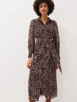 Dresses^Phase Eight Libby Spot Print Midi Dress Pink Multi