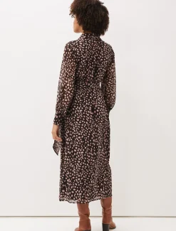 Dresses^Phase Eight Libby Spot Print Midi Dress Pink Multi