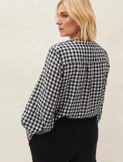 Shirts & Blouses^Phase Eight Lillia Gingham Shirt Navy/White