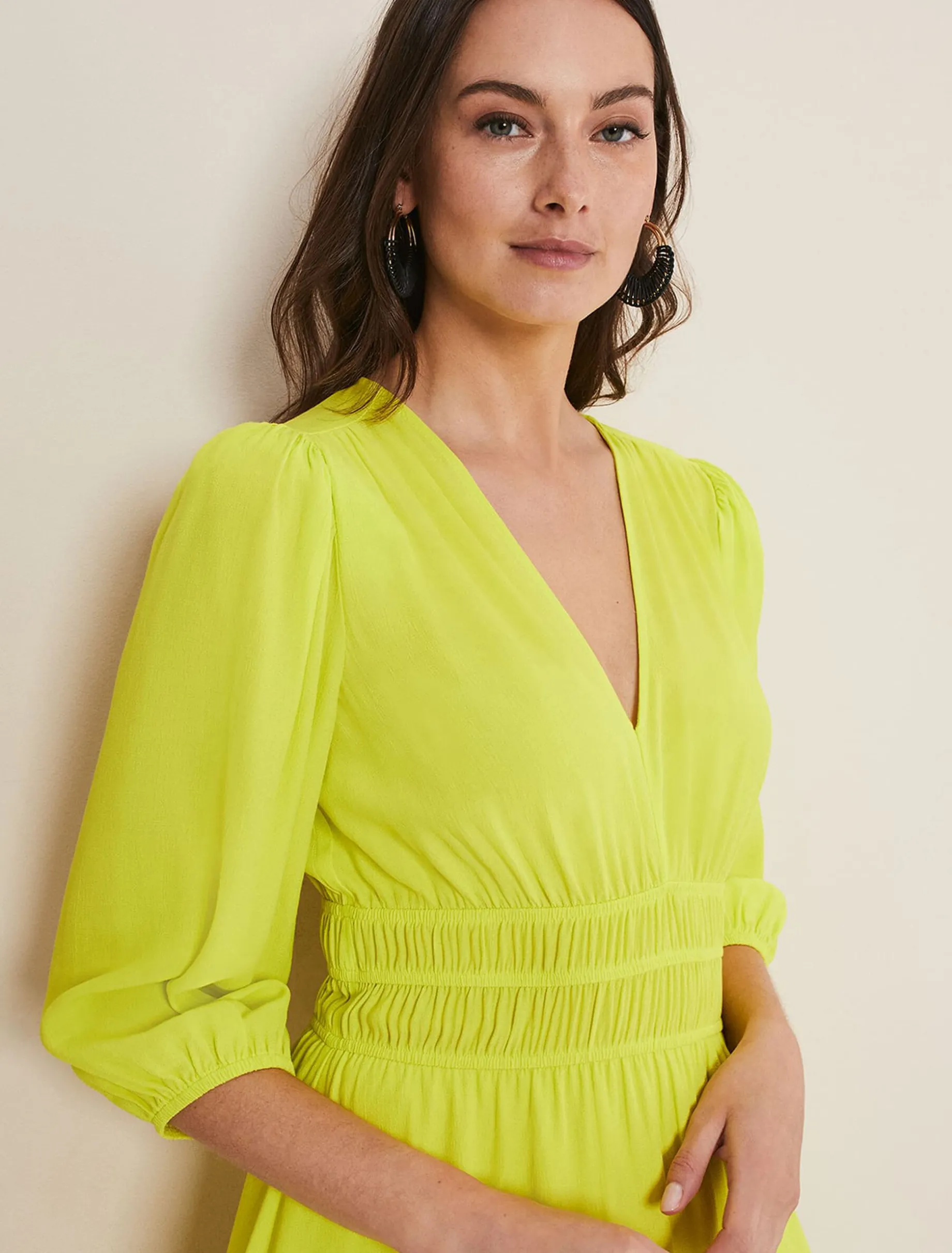 Dresses^Phase Eight Lina A Line Midi Dress Lime