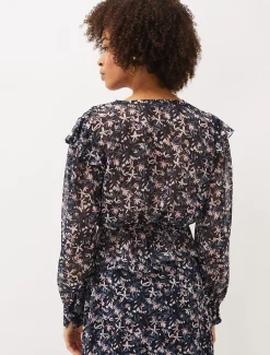 Shirts & Blouses^Phase Eight Lola Floral Co-Ord Blouse Navy/Pink