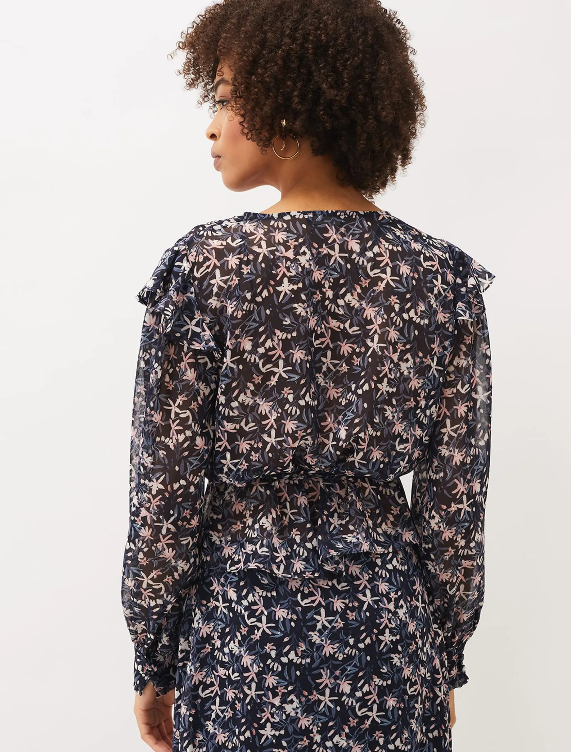 Shirts & Blouses^Phase Eight Lola Floral Co-Ord Blouse Navy/Pink