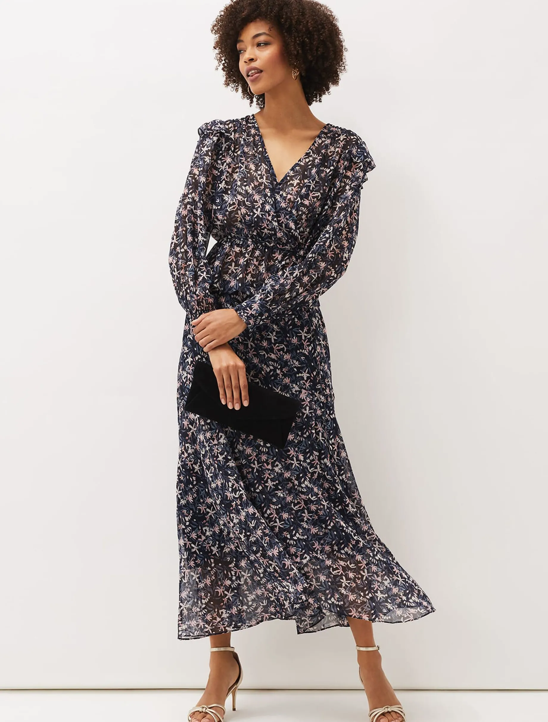 Shirts & Blouses^Phase Eight Lola Floral Co-Ord Blouse Navy/Pink