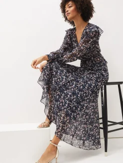 Shirts & Blouses^Phase Eight Lola Floral Co-Ord Blouse Navy/Pink