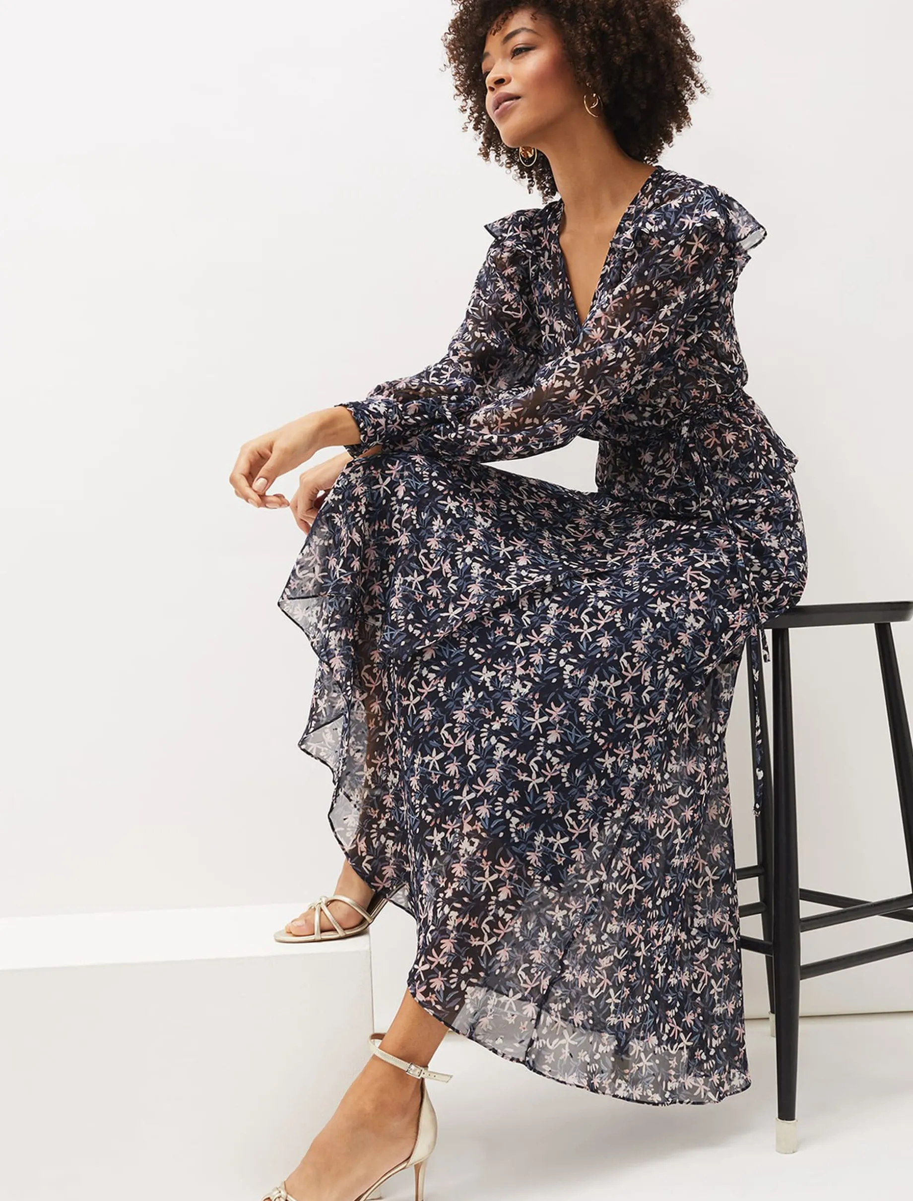 Shirts & Blouses^Phase Eight Lola Floral Co-Ord Blouse Navy/Pink