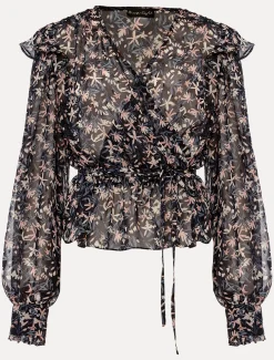 Shirts & Blouses^Phase Eight Lola Floral Co-Ord Blouse Navy/Pink