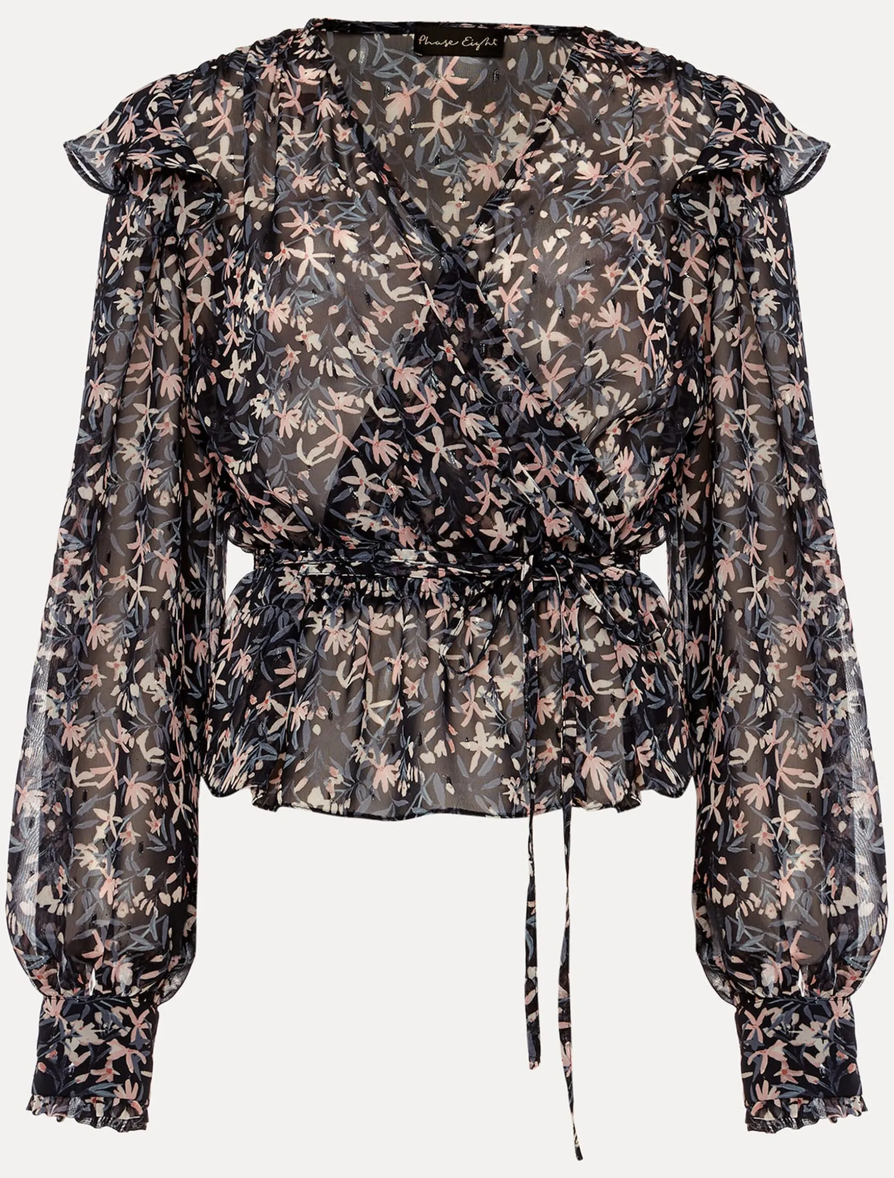Shirts & Blouses^Phase Eight Lola Floral Co-Ord Blouse Navy/Pink