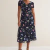 Dresses^Phase Eight Lola Floral Tiered Midi Dress Navy/Multi