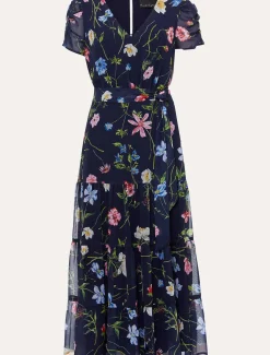 Dresses^Phase Eight Lola Floral Tiered Midi Dress Navy/Multi