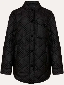 Coats^Phase Eight Lola Quilted Polka Dot Coat Black