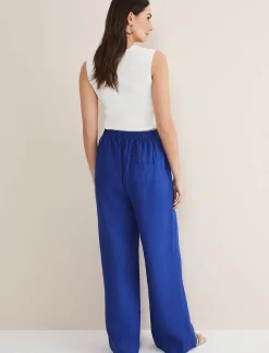 Trousers & Shorts^Phase Eight Lolita Drawstring Linen Trouser Cobalt