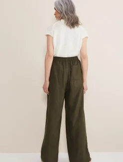 Trousers & Shorts^Phase Eight Lolita Drawstring Linen Trouser Khaki