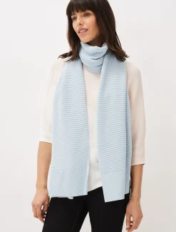 Scarves & Ponchos^Phase Eight Lorell Ribbed Texture Scarf Pale Blue