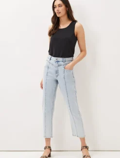 Trousers & Shorts^Phase Eight Lou Mom Jeans Snow Wash Blue