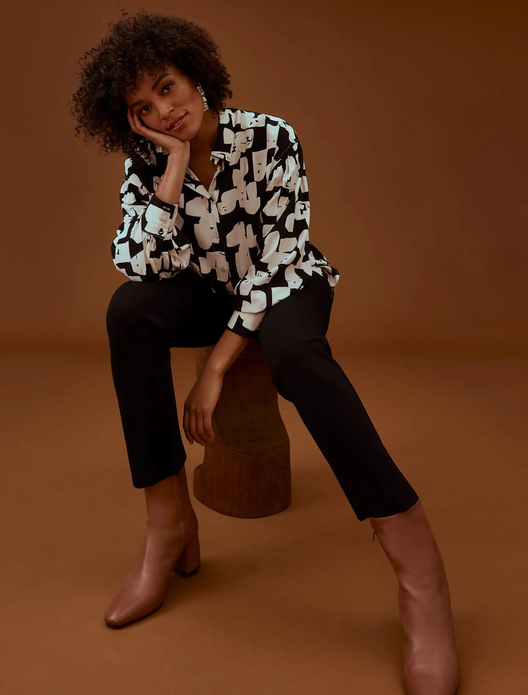 Shirts & Blouses^Phase Eight Luana Geo Print Blouse Black/Cream