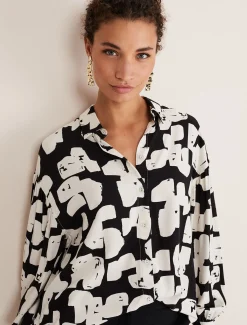Shirts & Blouses^Phase Eight Luana Geo Print Blouse Black/Cream