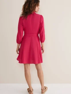 Dresses^Phase Eight Lucie Linen Shirt Dress Pink