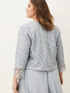 Jackets^Phase Eight Luisa Lace Occasion Jacket Mineral