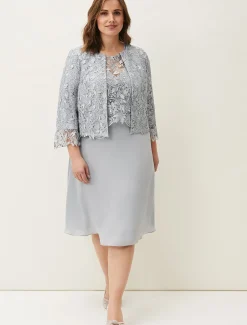 Jackets^Phase Eight Luisa Lace Occasion Jacket Mineral