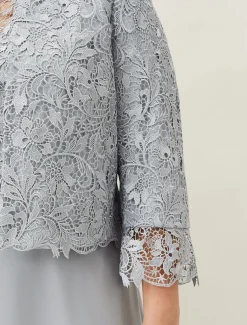 Jackets^Phase Eight Luisa Lace Occasion Jacket Mineral
