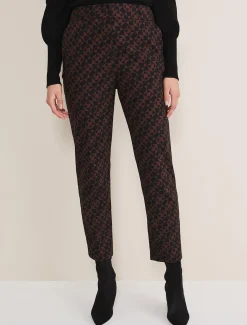 Trousers & Shorts^Phase Eight Mackenzie Geo Jacquard Tapered Trouser Black/Chocolate