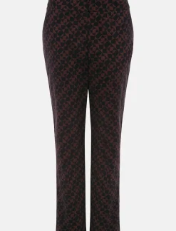 Trousers & Shorts^Phase Eight Mackenzie Geo Jacquard Tapered Trouser Black/Chocolate