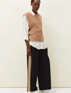 Trousers & Shorts^Phase Eight Mae Side Stripe Wide Leg Trouser Navy