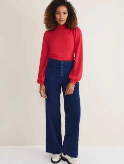 Trousers & Shorts^Phase Eight Magsie Corduroy Wide Leg Jeans Blue