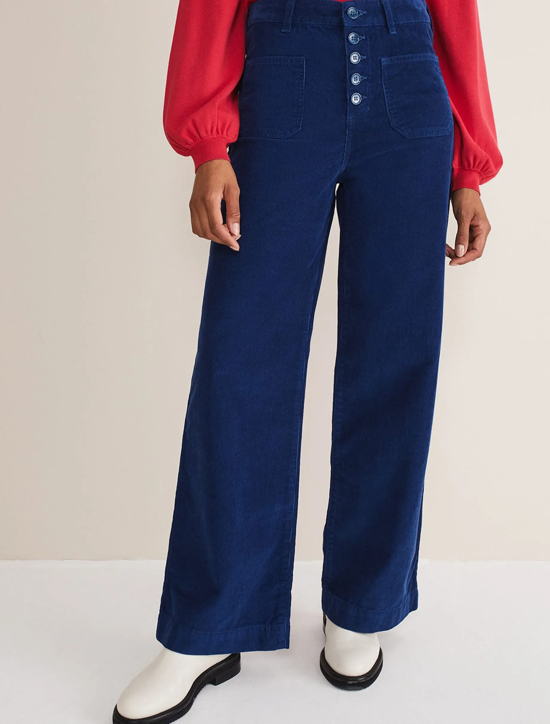 Trousers & Shorts^Phase Eight Magsie Corduroy Wide Leg Jeans Blue