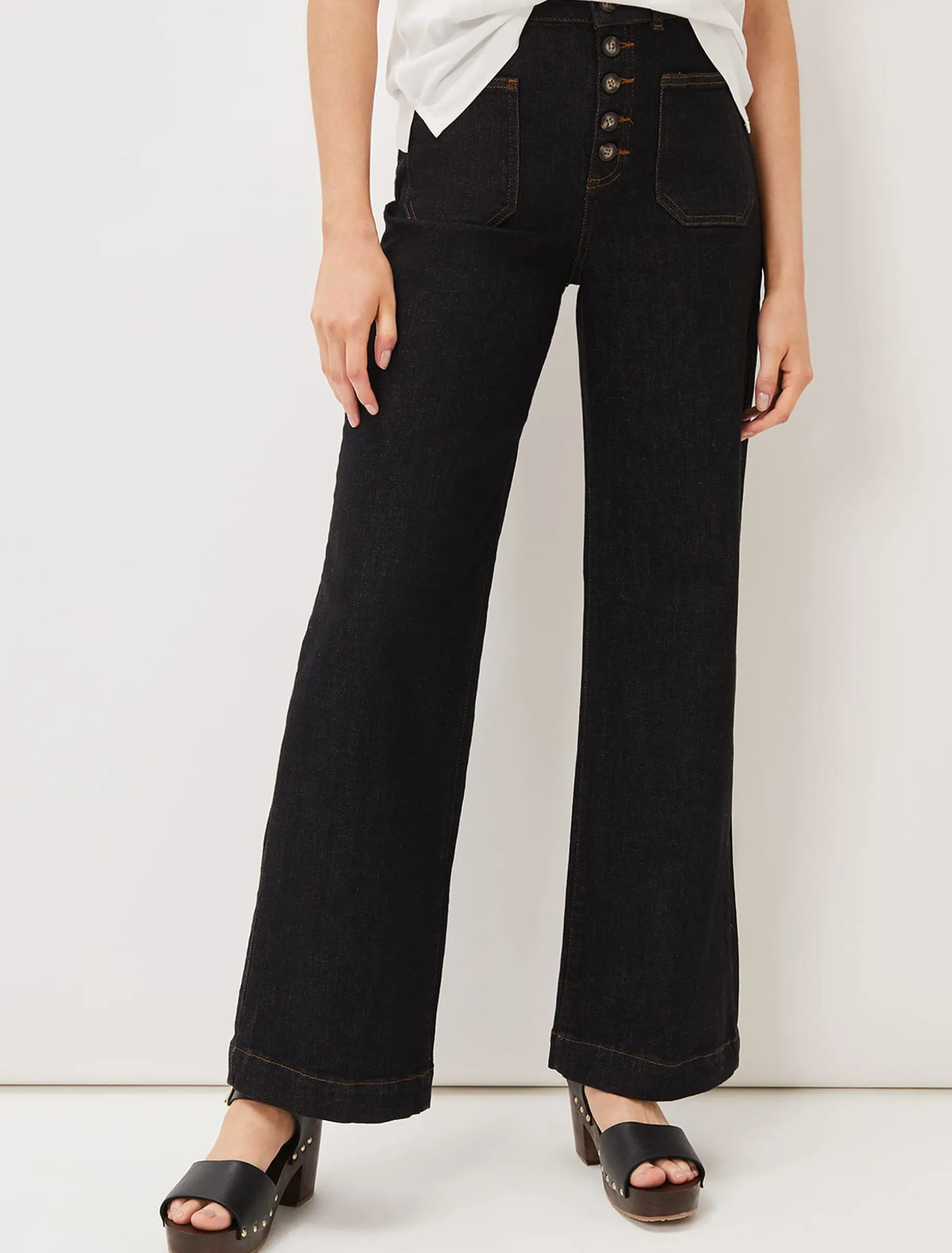 Jeans^Phase Eight Magsie Wide Leg Jean Black