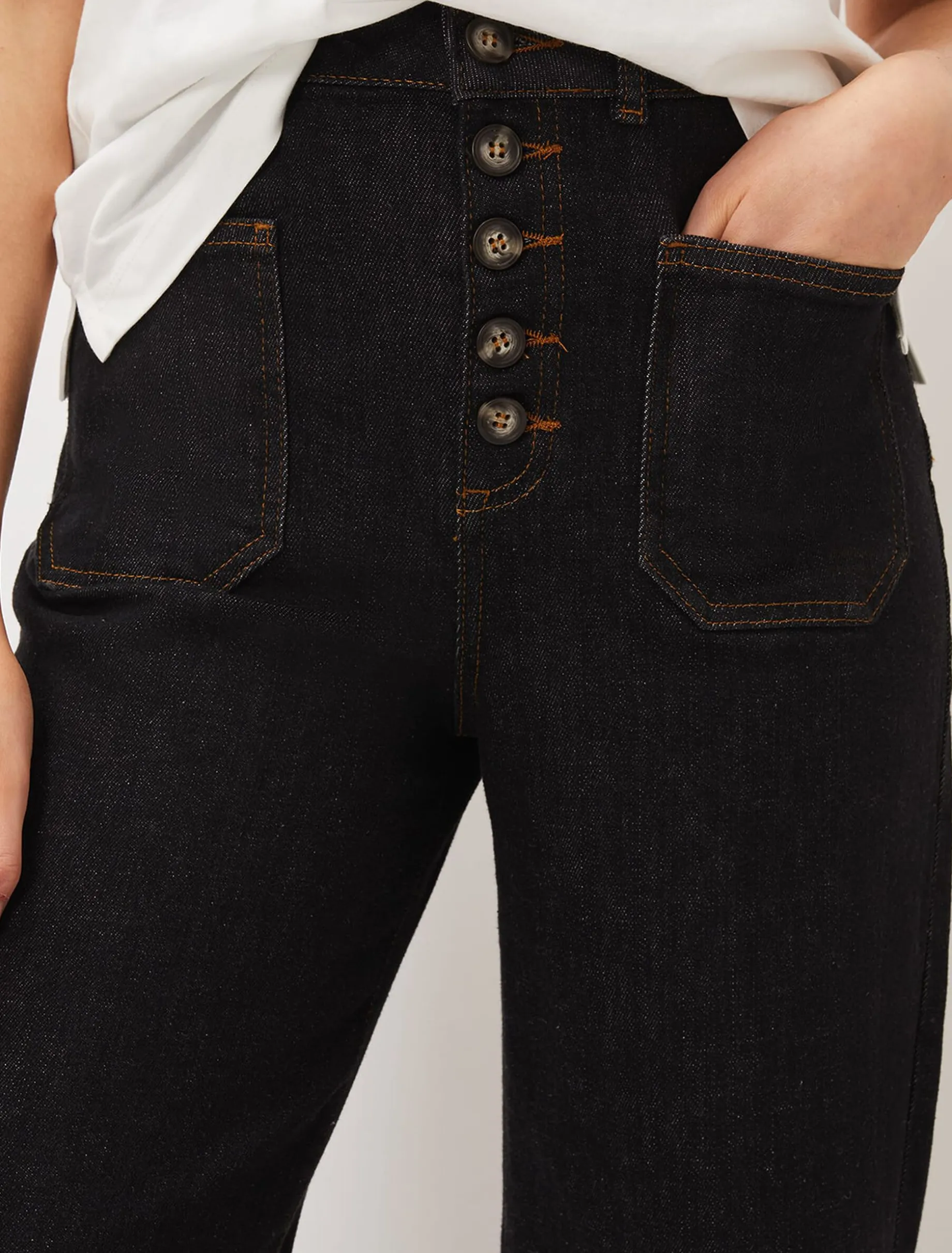 Jeans^Phase Eight Magsie Wide Leg Jean Black