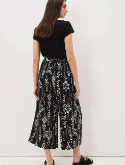 Trousers & Shorts^Phase Eight Malaya Ikat Printed Culotte Black/Ivory