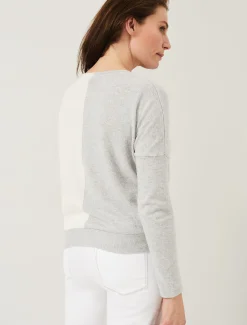 Knitwear^Phase Eight Maliah Colourblock Knit Top Grey/Ivory