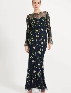 Dresses^Phase Eight Mallory Embroidered Maxi Dress Navy/Multi