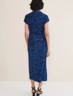 Dresses^Phase Eight Mara Abstract Print Wrap Dress Blue/Black