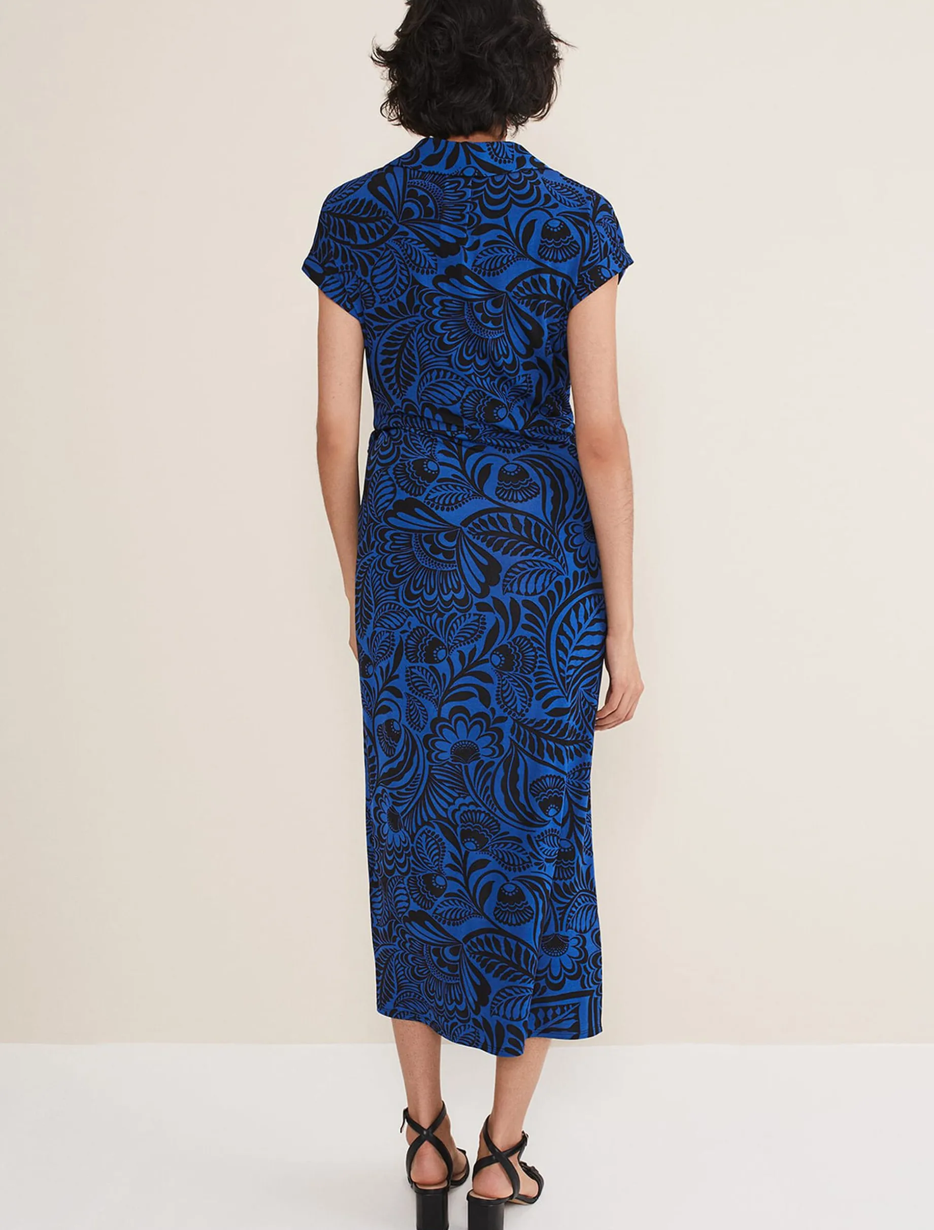 Dresses^Phase Eight Mara Abstract Print Wrap Dress Blue/Black