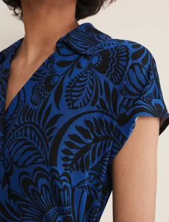 Dresses^Phase Eight Mara Abstract Print Wrap Dress Blue/Black