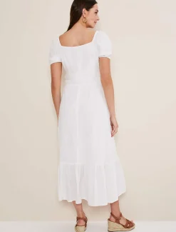 Dresses^Phase Eight Maribella Linen Midi Dress White