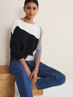 Knitwear^Phase Eight Marie Colour Block Knit Navy/Multi