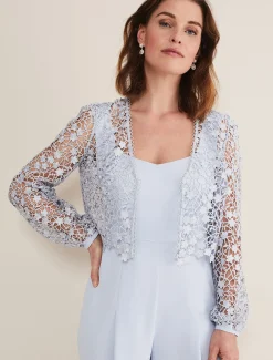 Dresses^Phase Eight Mariposa Lace Jumpsuit Cornflower
