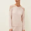 Pyjamas^Phase Eight Marlie Lace Long Sleeved Pyjama Top Soft Pink
