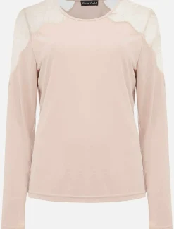 Pyjamas^Phase Eight Marlie Lace Long Sleeved Pyjama Top Soft Pink
