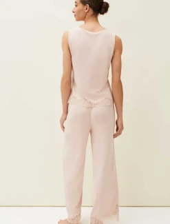 Trousers & Shorts^Phase Eight Marlie Lace Pyjama Wide Leg Trousers Soft Pink