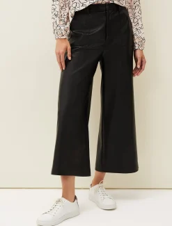 Trousers & Shorts^Phase Eight Martha Faux Leather Culottes Black