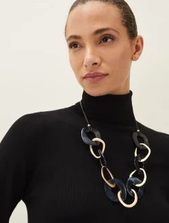 Jewellery^Phase Eight Maxi Resin Necklace Black/Gold