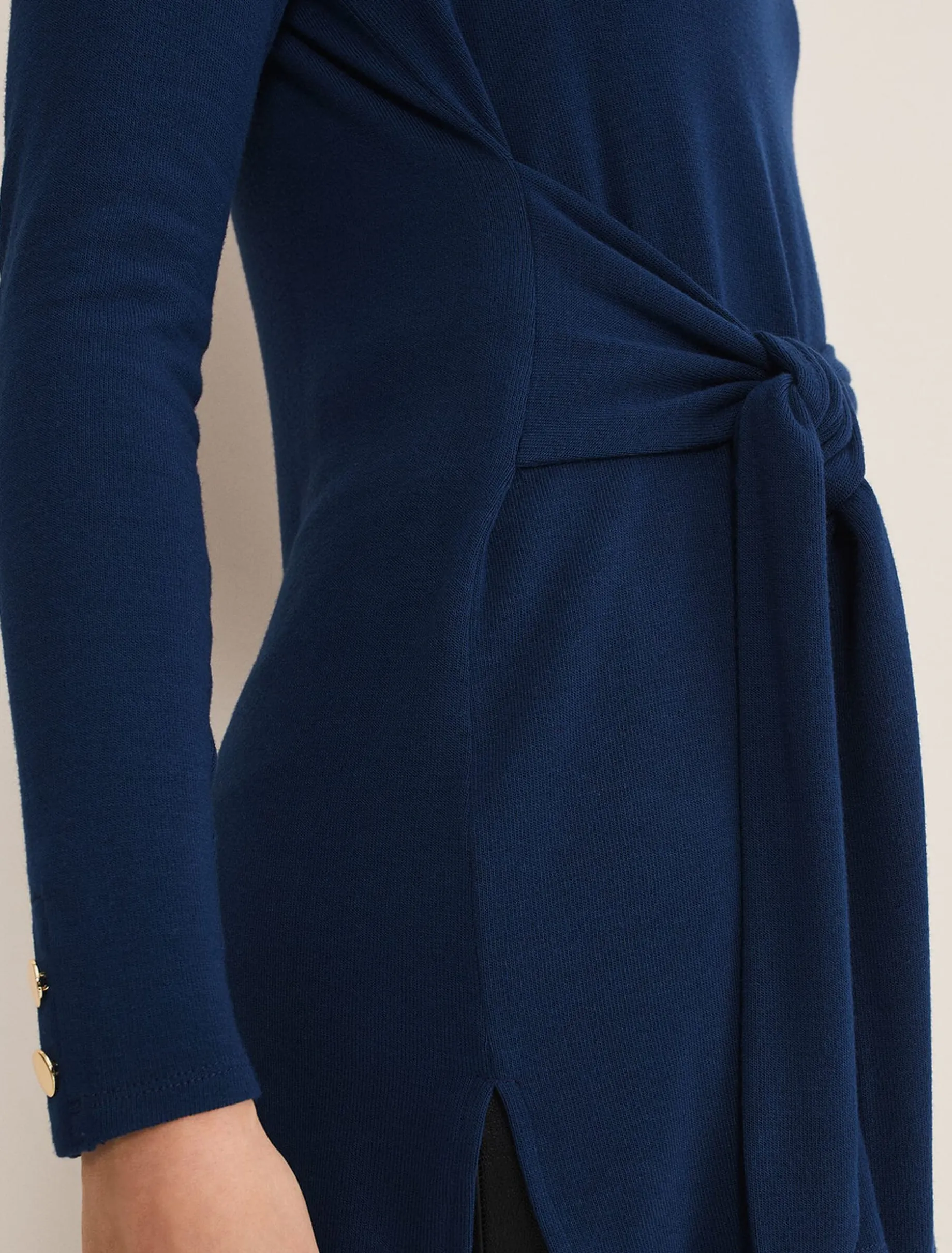 Tops & T-Shirts^Phase Eight Maya Tie Front Longline Top Teal